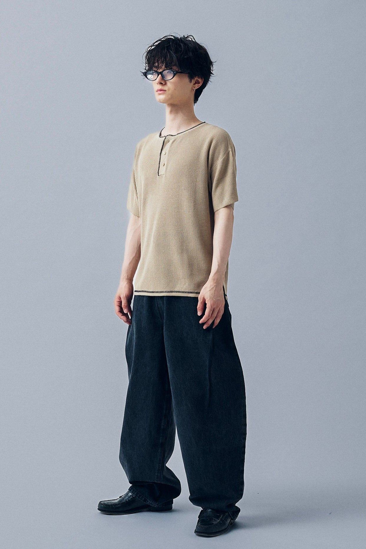 HENLEY NECK POLO SHIRT