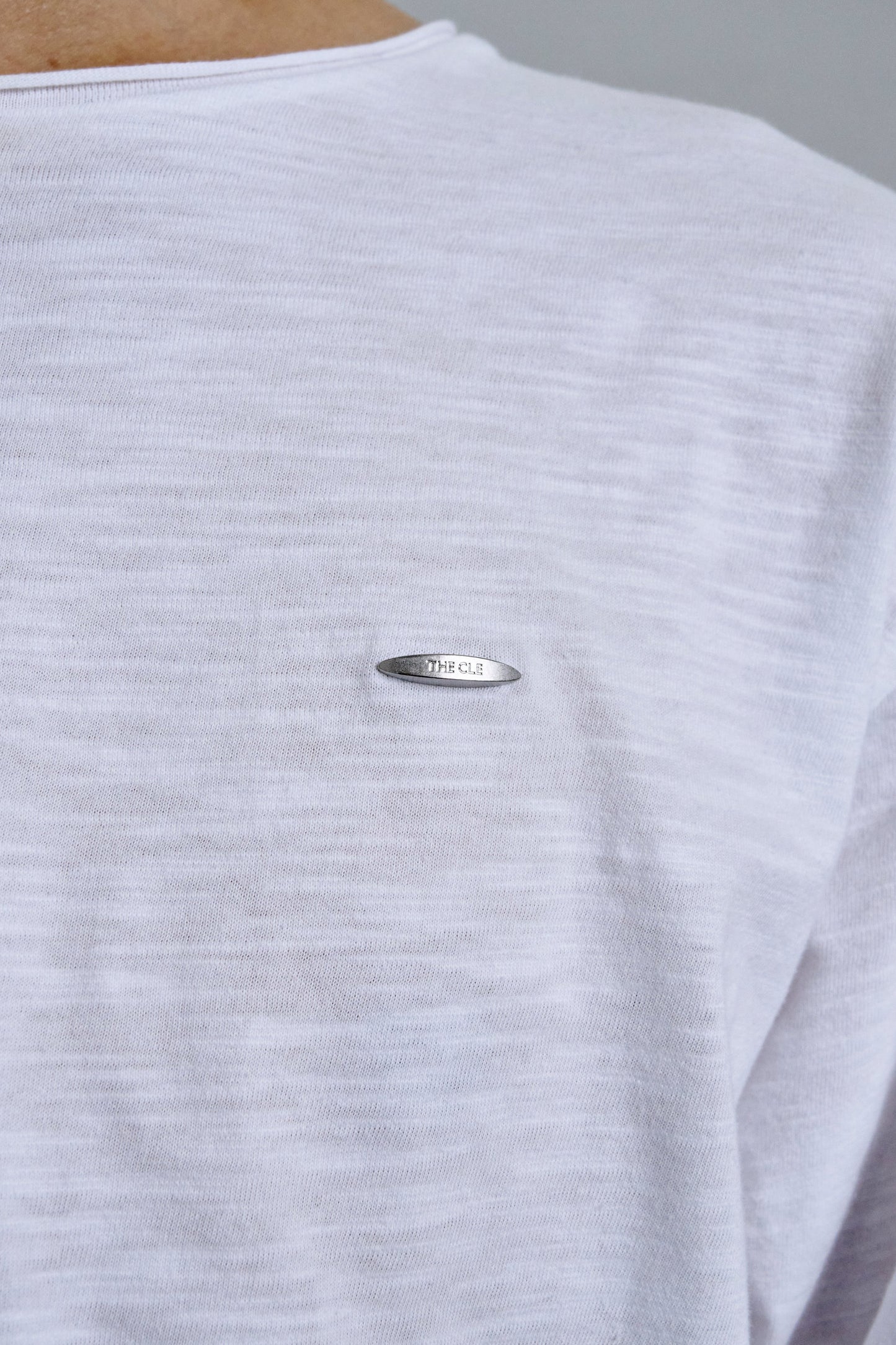 RAW EDGE LONG SLEEVE T-SHIRT / WHITE