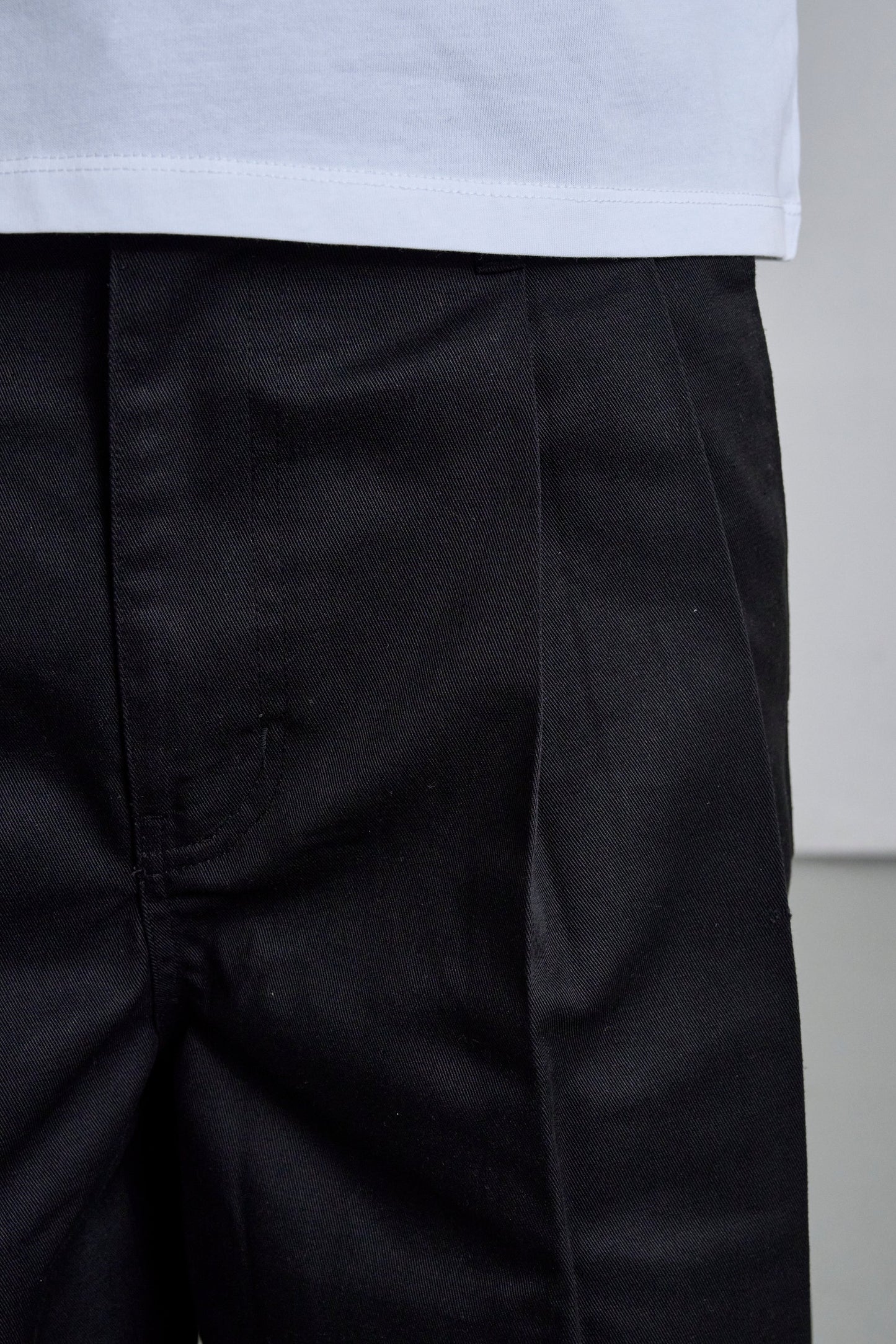 COTTON WIDE SHORTS / BLACK