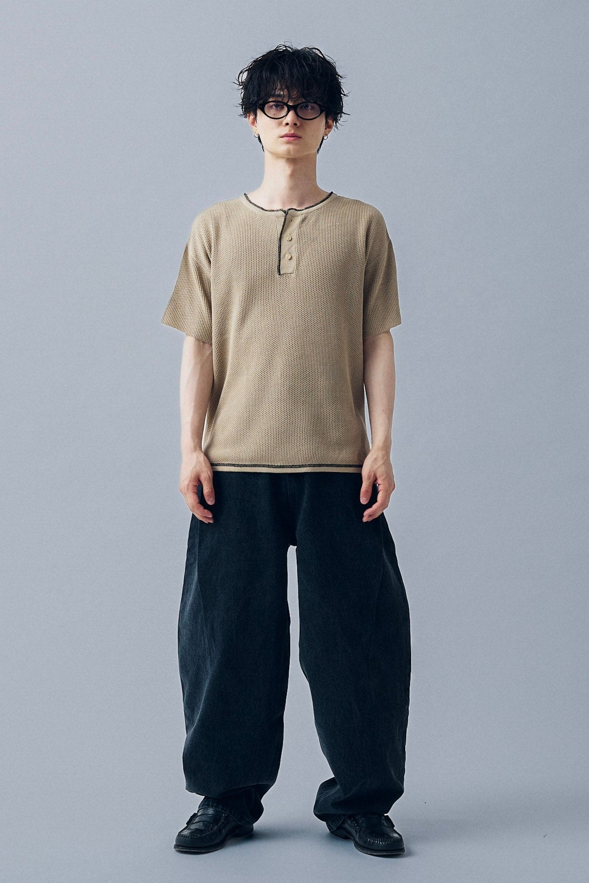 HENLEY NECK POLO SHIRT
