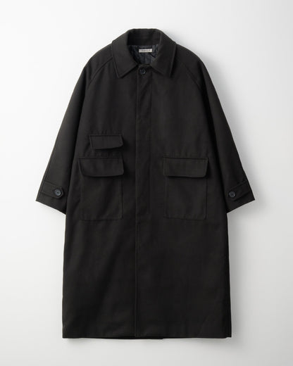 MELTON LONG COAT / BLACK