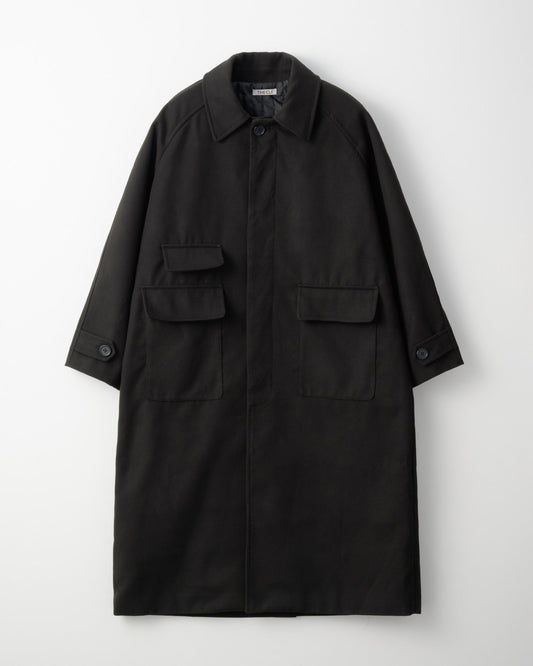 MELTON LONG COAT / BLACK