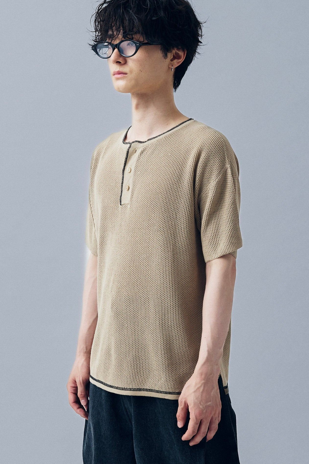 HENLEY NECK POLO SHIRT