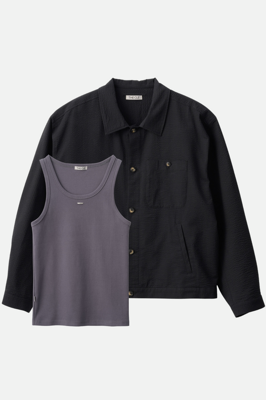 STRUCTURE LONG SLEEVE SHIRT × SIGNATURE LOGO TANK TOP