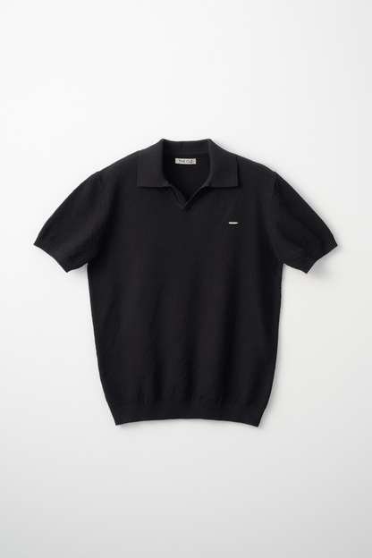 KNIT POLO SHIRT / BLACK