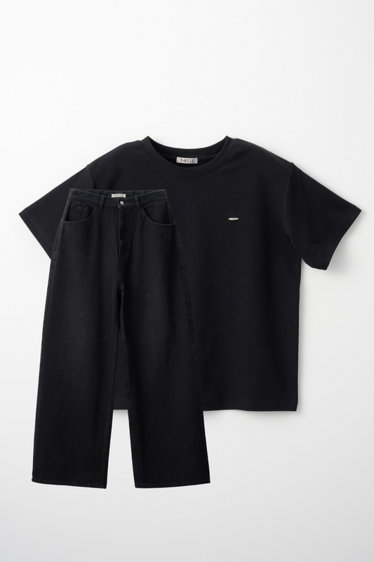 TIGHT T-SHIRTS BLACK × FLOW DENIM