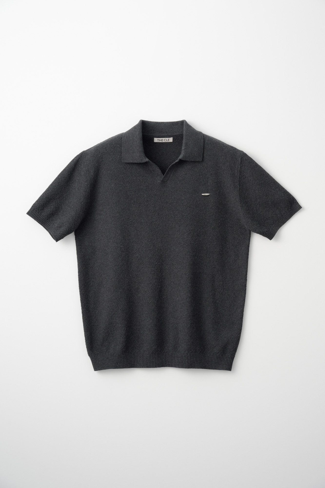 KNIT POLO SHIRT / GRAY