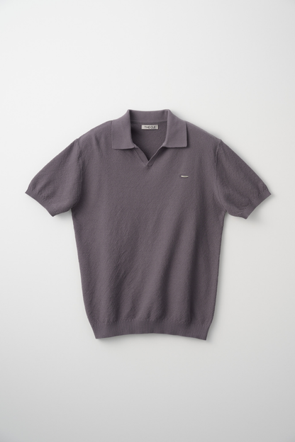 KNIT POLO SHIRT / LIGHT GRAY