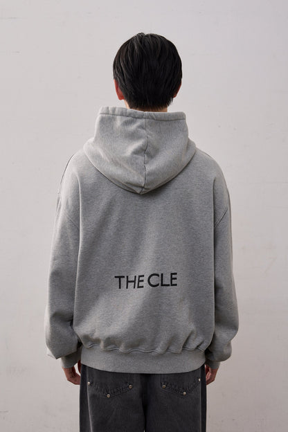 BACK LOGO SWEAT HOODIE / GRAY
