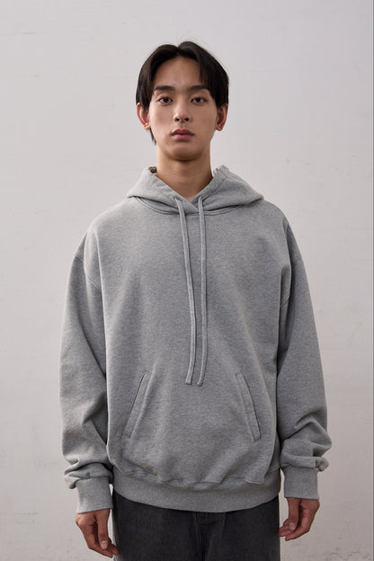 BACK LOGO SWEAT HOODIE / GRAY