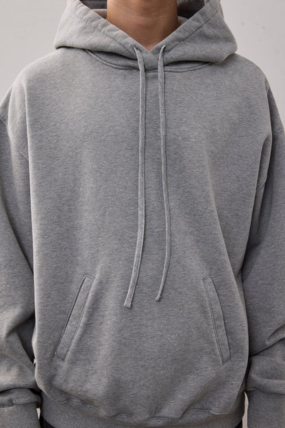 BACK LOGO SWEAT HOODIE / GRAY