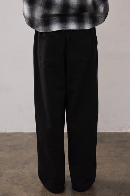 DEEP TUCK SWEAT PANTS / BLACK