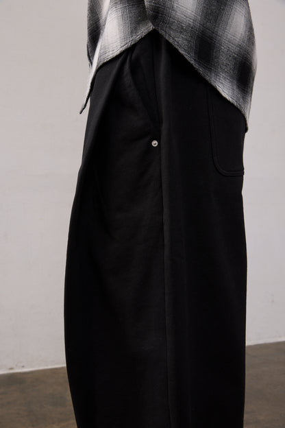 DEEP TUCK SWEAT PANTS / BLACK