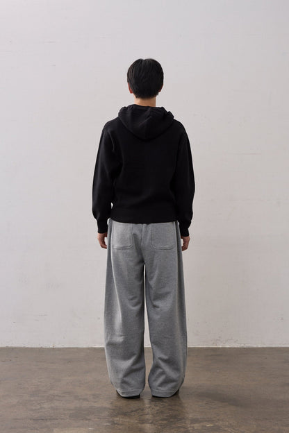 DOUBLE ZIP KNIT HOODIE / BLACK