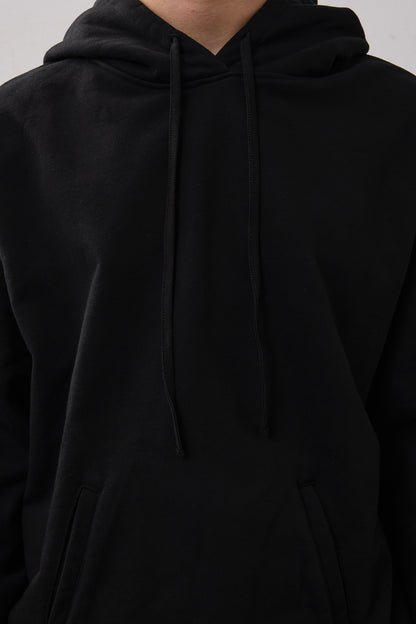 BACK LOGO SWEAT HOODIE / BLACK