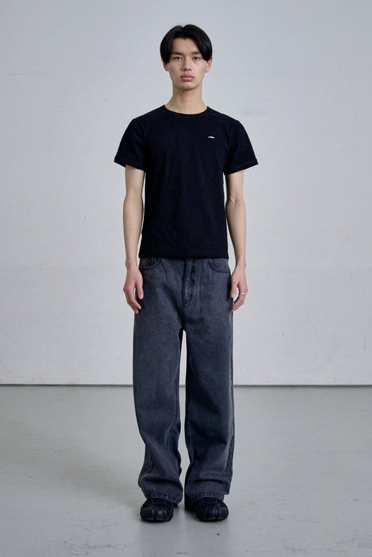 TIGHT RIB T-SHIRTS / BLACK