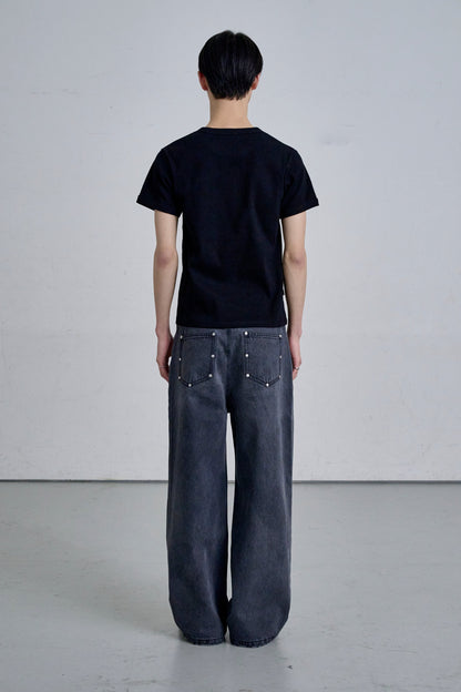 STUDS DENIM / GRAY