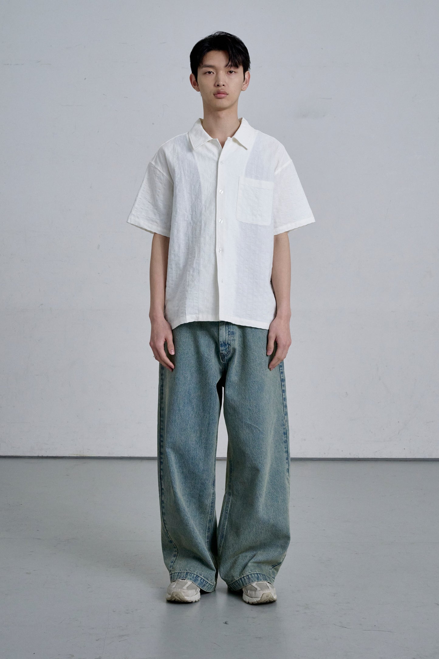 OPEN COLLAR SHIRT / WHITE