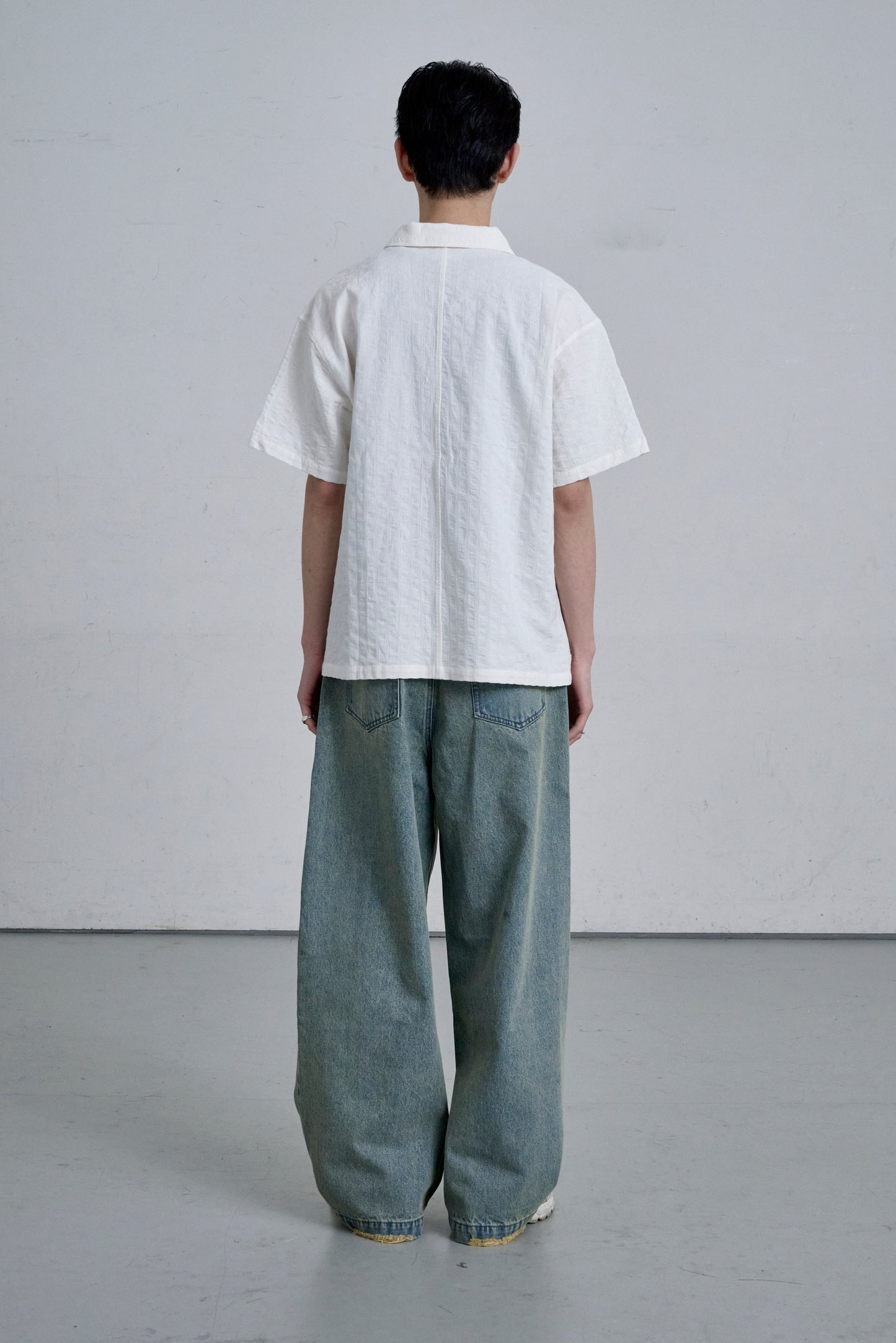 OPEN COLLAR SHIRT / WHITE