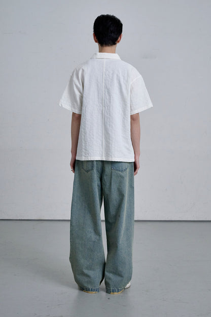 OPEN COLLAR SHIRT / WHITE