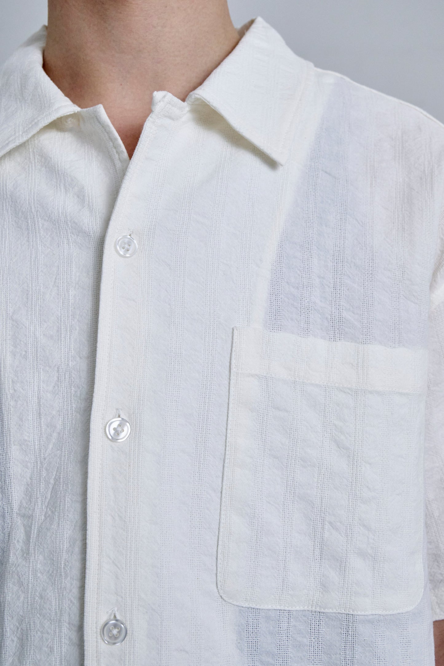 OPEN COLLAR SHIRT / WHITE