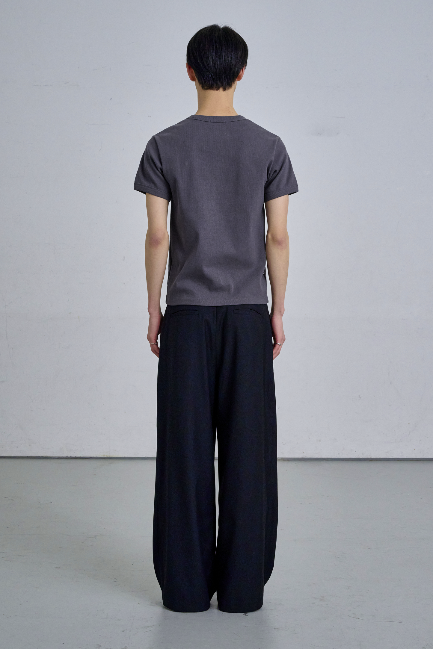 TIGHT RIB T-SHIRTS / GRAY