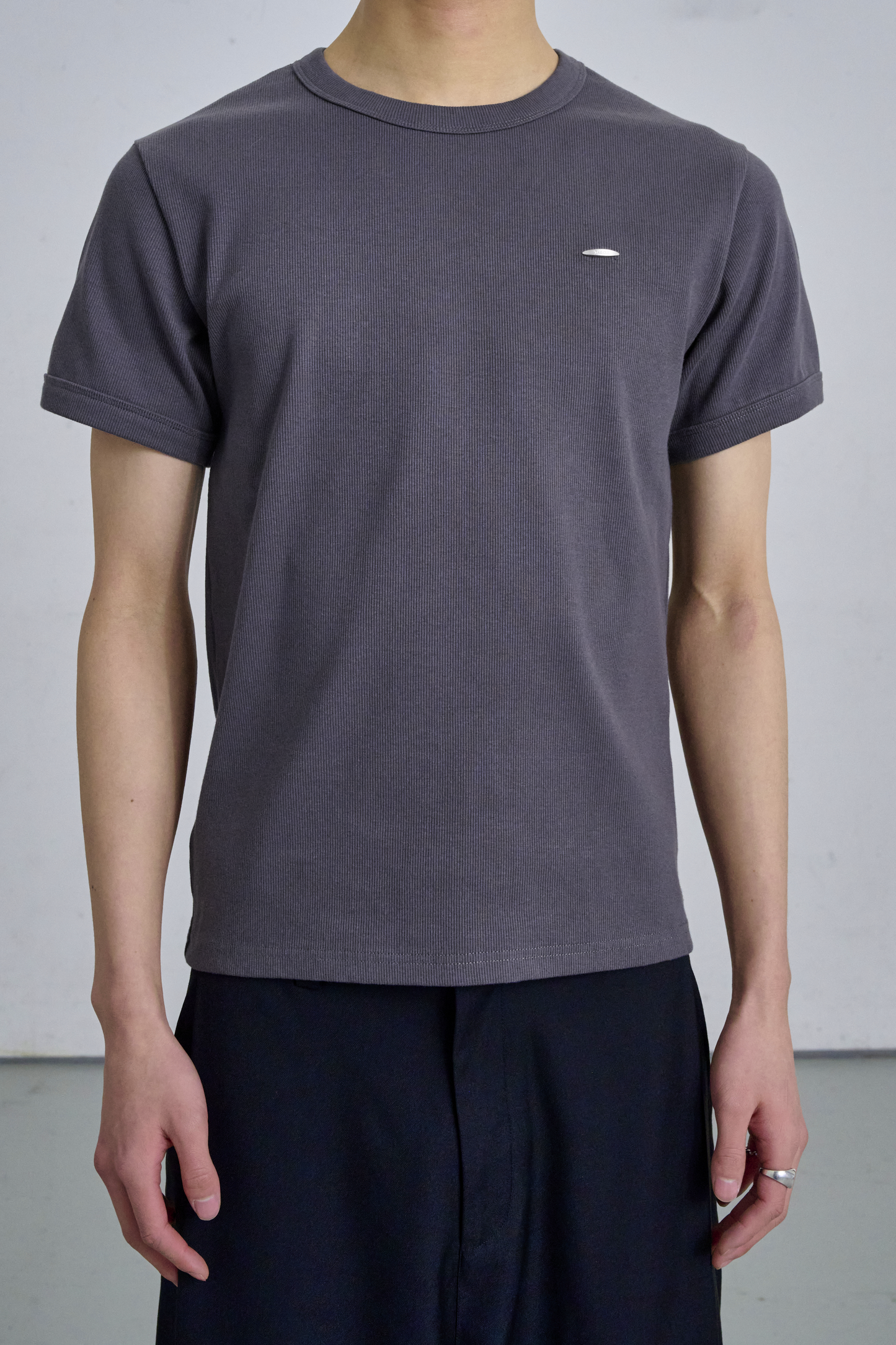 TIGHT RIB T-SHIRTS / GRAY