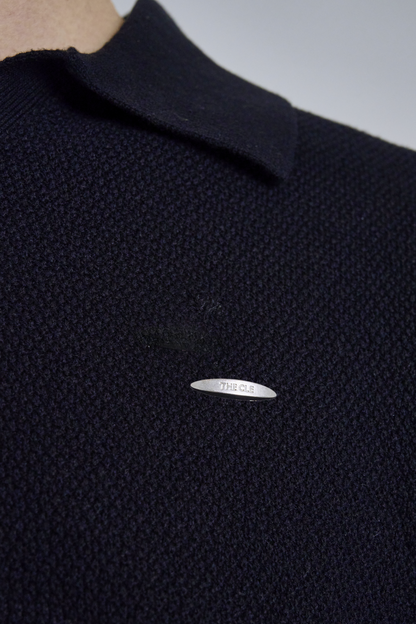 KNIT POLO SHIRT / BLACK