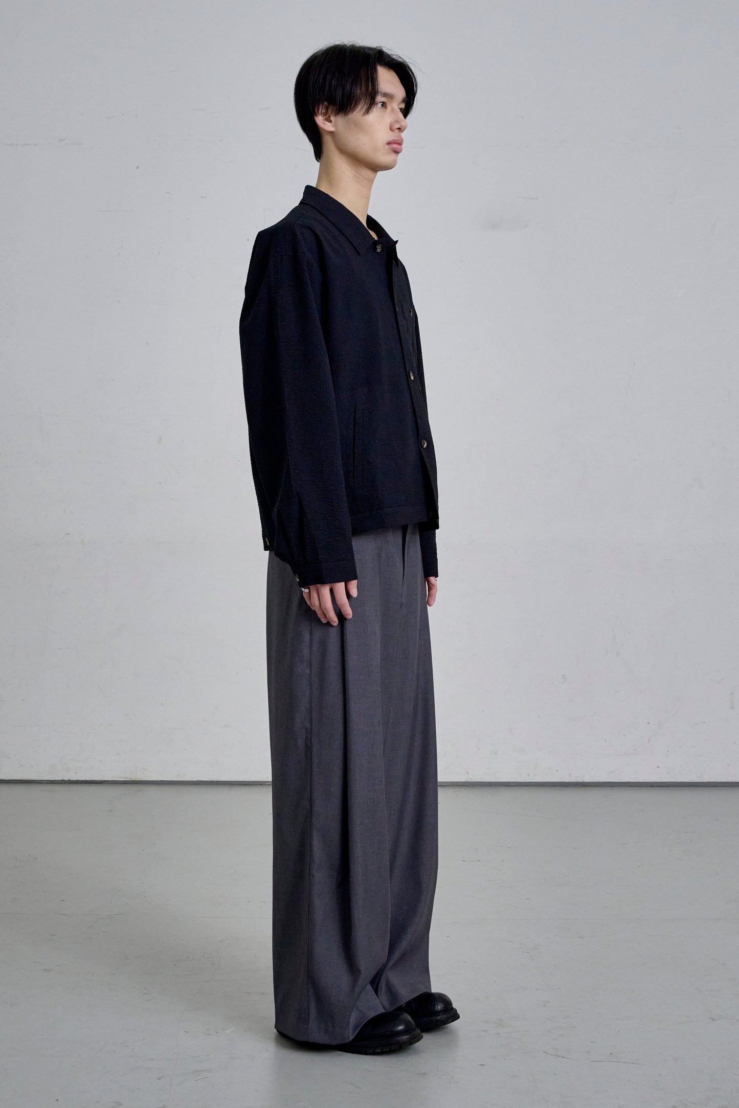 DEEP TUCK SLACKS / GRAY