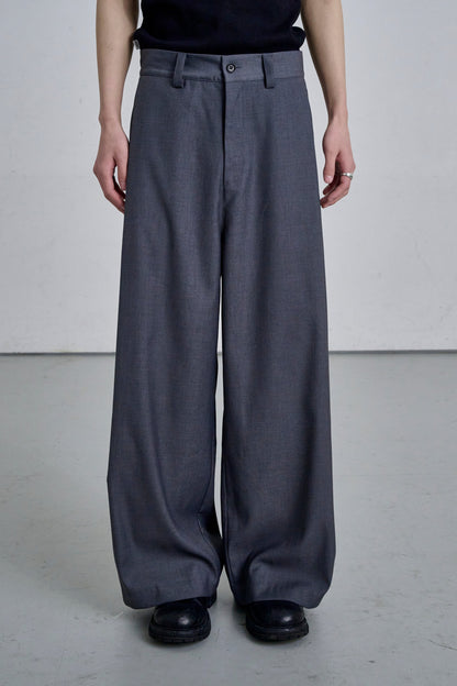 DEEP TUCK SLACKS / GRAY
