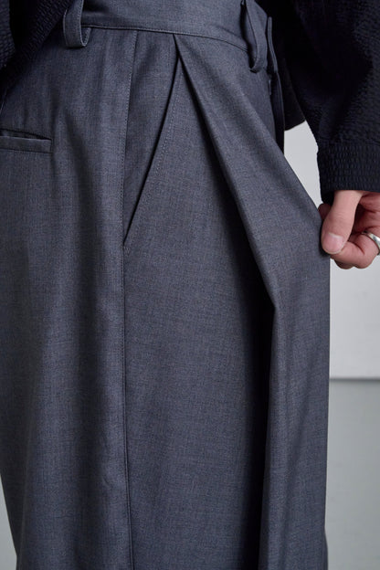 DEEP TUCK SLACKS / GRAY