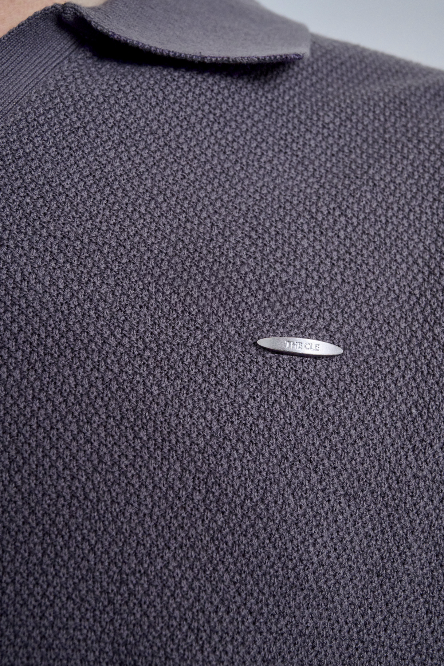 KNIT POLO SHIRT / LIGHT GRAY