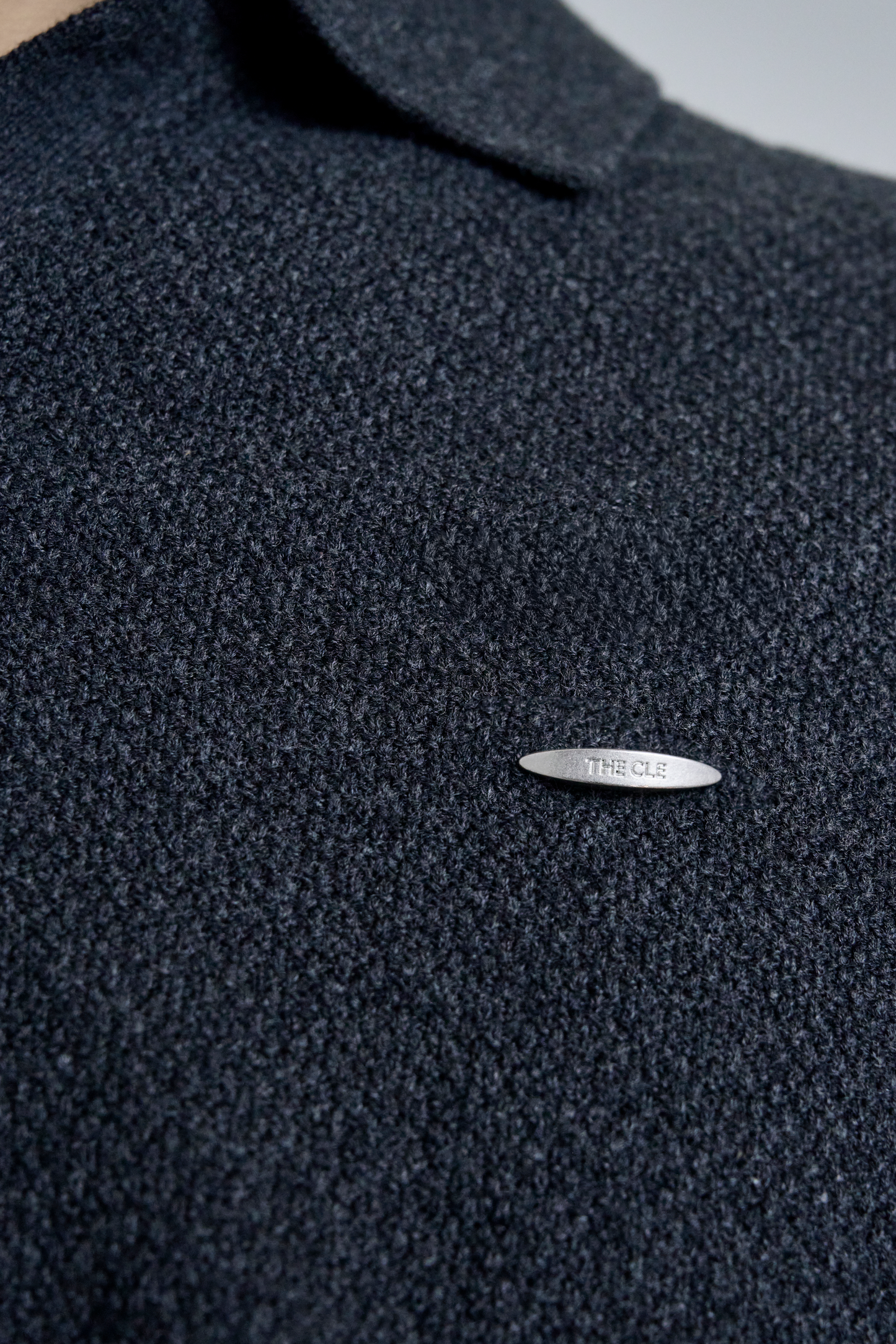 KNIT POLO SHIRT / GRAY