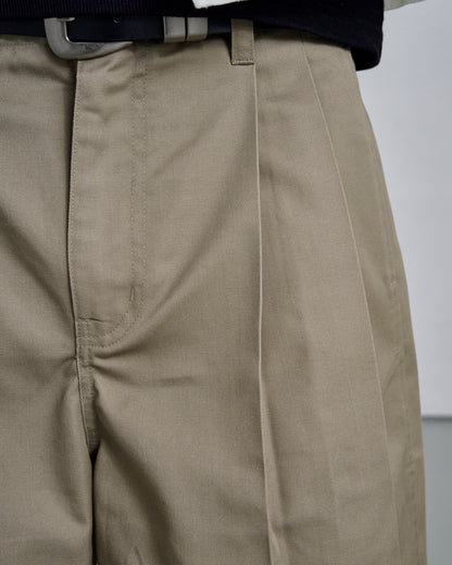 COTTON WIDE SHORTS / BEIGE