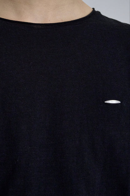 RAW EDGE LONG SLEEVE T-SHIRT / BLACK