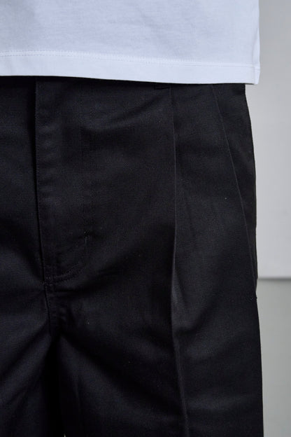 COTTON WIDE SHORTS / BLACK