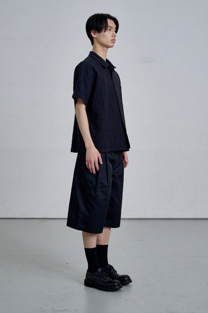 COTTON WIDE SHORTS / BLACK
