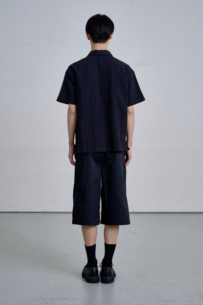 COTTON WIDE SHORTS / BLACK