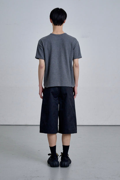 COTTON WIDE SHORTS / BLACK