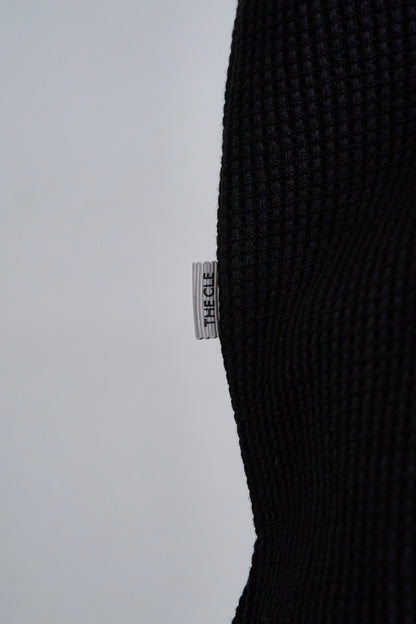 HENLEY NECK POLO SHIRT / BLACK