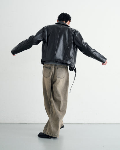 CORE STRAIGHT DENIM / BROWN