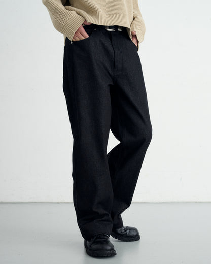 RIGID SLIM DENIM / BLACK