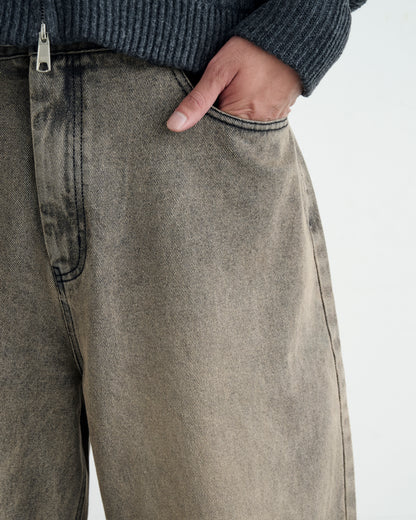 CORE STRAIGHT DENIM / BROWN