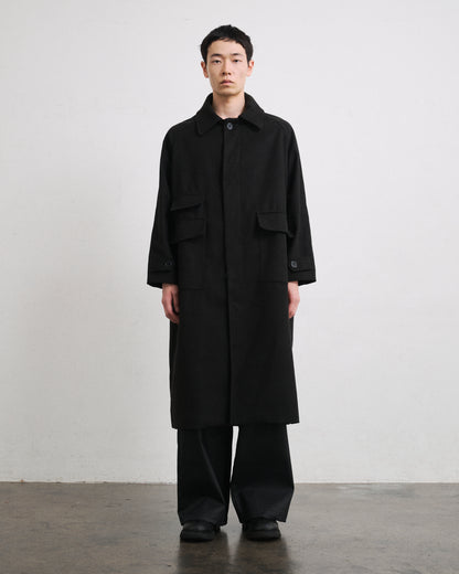 MELTON LONG COAT / BLACK