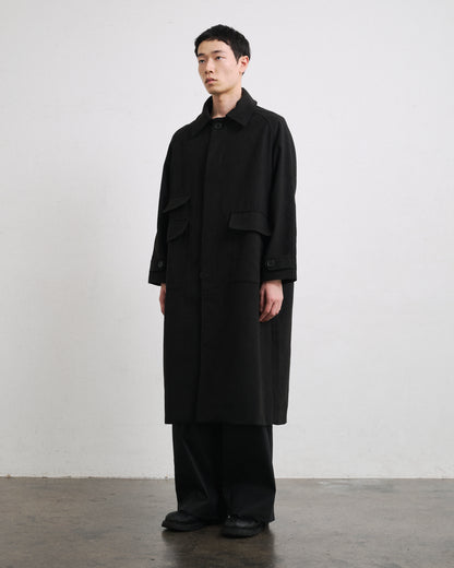 MELTON LONG COAT / BLACK