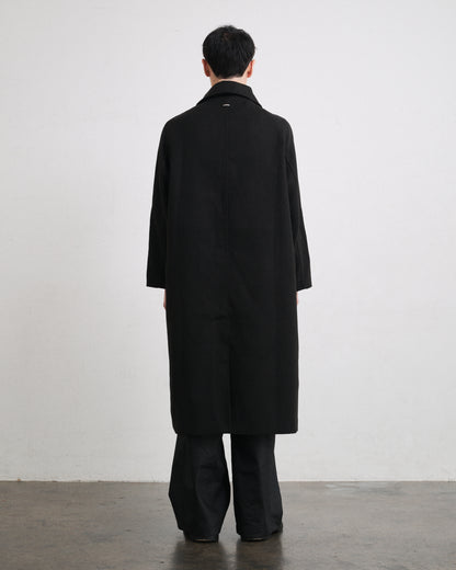 MELTON LONG COAT / BLACK
