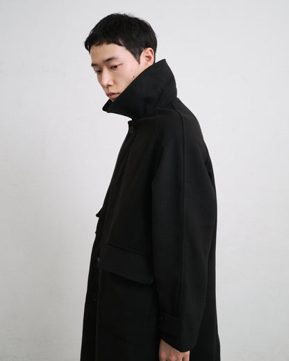 MELTON LONG COAT / BLACK