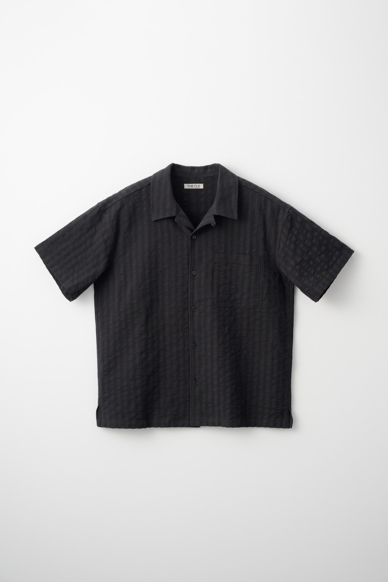OPEN COLLAR SHIRT / BLACK