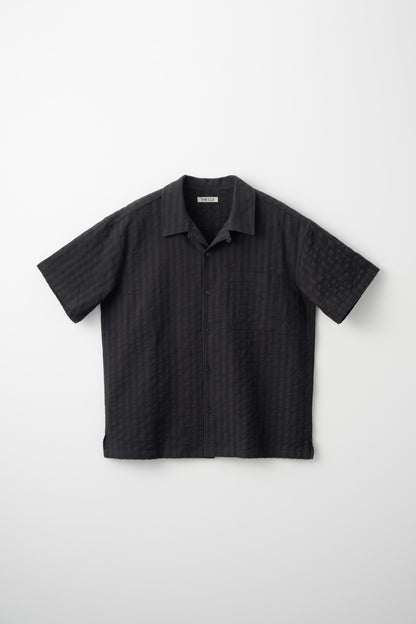 OPEN COLLAR SHIRT / BLACK