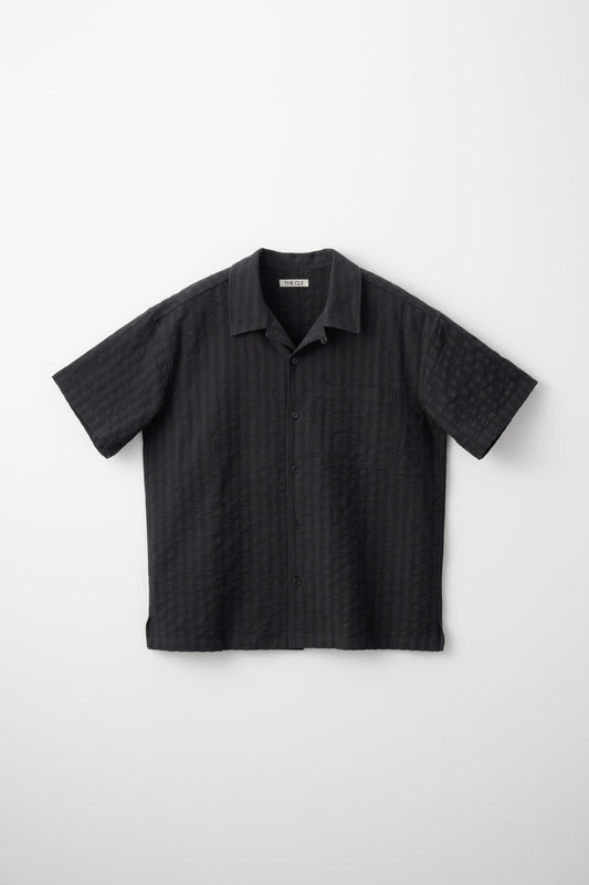 OPEN COLLAR SHIRT / BLACK